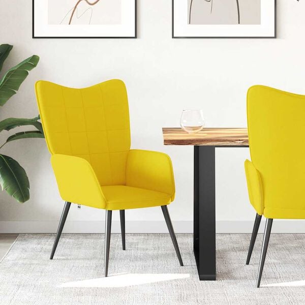 vidaXL Relaxing Chair Mustard Yellow Fabric