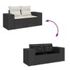 vidaXL 6 Piece Garden Sofa Set with Cushions Black Poly Rattan