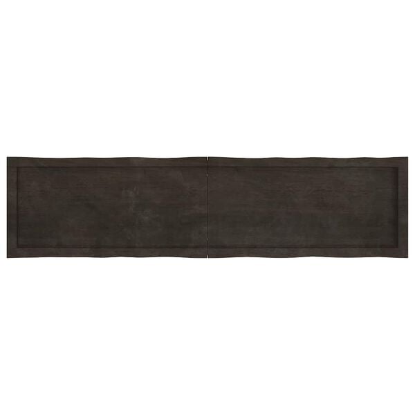 vidaXL Table Top Dark Brown 160x40x(2-4) cm Treated Solid Wood Live Edge