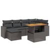vidaXL 7 Piece Garden Sofa Set with Cushions Black Poly Rattan