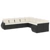 vidaXL 10 Piece Garden Sofa Set with Cushions Black Poly Rattan