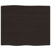 vidaXL Table Top Dark Brown 60x50x2 cm Treated Solid Wood Oak Live Edge