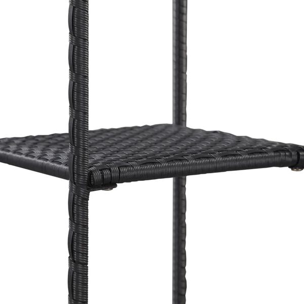 vidaXL Storage Shelf Black 30x30x90 cm Poly Rattan