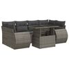 vidaXL 7 Piece Garden Sofa Set with Cushions Grey Poly Rattan