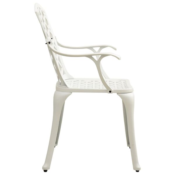 vidaXL Garden Chairs 4 pcs Cast Aluminium White