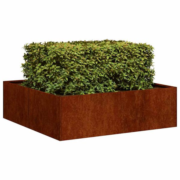 vidaXL Planter Rusty 100x100x30 cm Weathering Steel