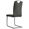 vidaXL Cantilever Dining Chairs 2 pcs Grey Faux Leather