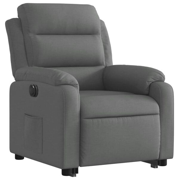 vidaXL Electric Stand up Recliner Chair Dark Grey Fabric