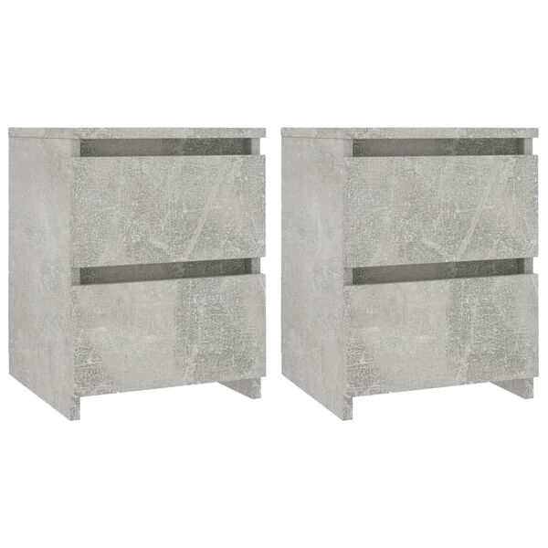 vidaXL Bedside Cabinets 2 pcs Concrete Grey 30x30x40 cm Engineered Wood