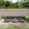 vidaXL 7 Piece Garden Lounge Set with Cushions Anthracite Poly Rattan