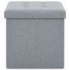 vidaXL Folding Storage Stools 2 pcs Light Grey Faux Linen