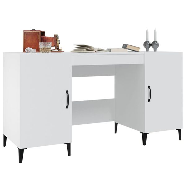 vidaXL Desk White 140x50x75 cm Engineered Wood
