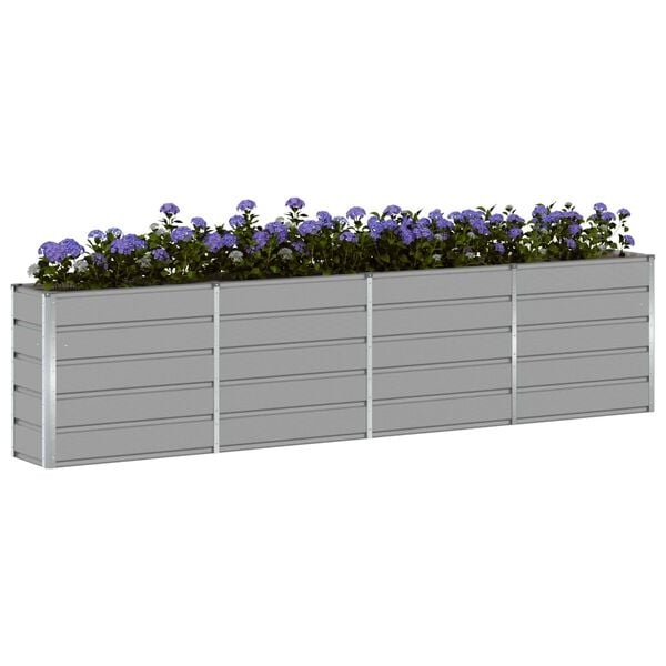 vidaXL Planter Light Grey 320 x 40 x 75 cm Steel