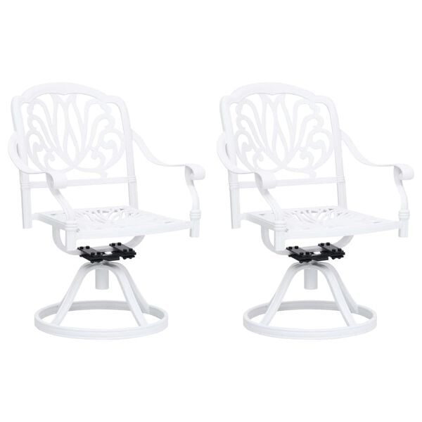 vidaXL 3 Piece Bistro Set Cast Aluminium White