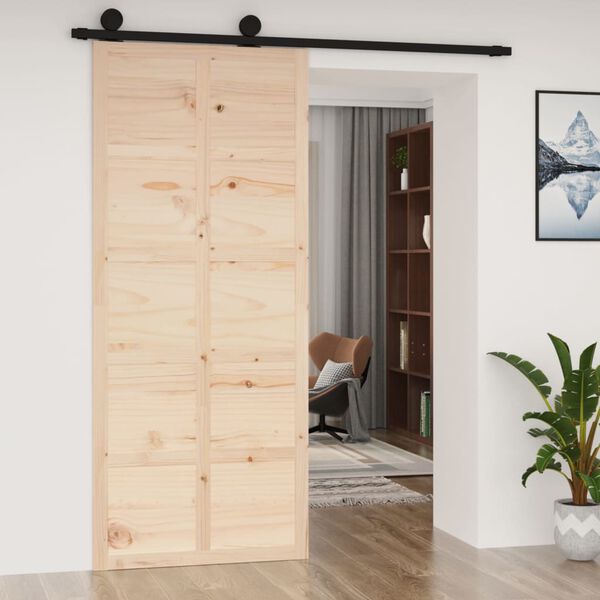 vidaXL Barn Door 90x1.8x214 cm Solid Wood Pine