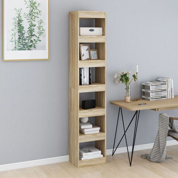 vidaXL Book Cabinet/Room Divider Sonoma Oak 40x30x198 cm