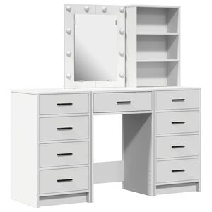 vidaXL Dressing Table 3 pcs White 40 x 41 x 135 cm Engineered Wood