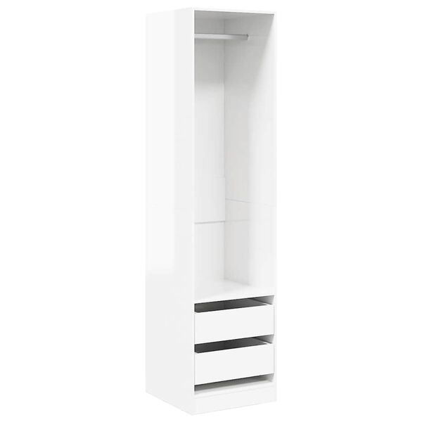 vidaXL Wardrobe with Drawers High Gloss White 50x50x200 cm Engineered Wood