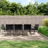 vidaXL 9 Piece Garden Dining Set with Cushions Poly Rattan and Steel