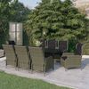 vidaXL 9 Piece Garden Dining Set Brown