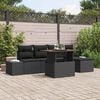 vidaXL Garden Dining Set with Cushion 6 pcs Black and Brown