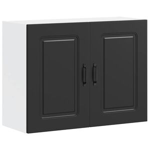 vidaXL Kitchen Wall Cabinet Kalmar Black Engineered Wood