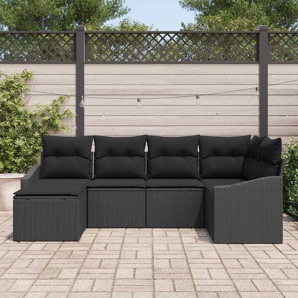 vidaXL Garden Dining Set Black Poly Rattan and Powder-Coated Steel