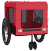vidaXL Pet Bike Trailer Red and Black Oxford Fabric and Iron