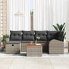 vidaXL Garden Sofa Set with Cushion 7 pcs Grey Poly rattan