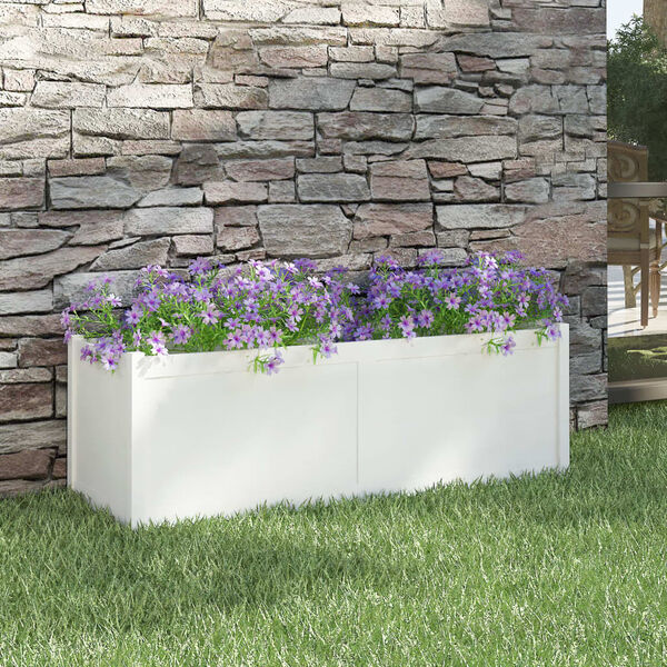 vidaXL Garden Planter White 150x50x50 cm Solid Pinewood