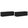 vidaXL TV Cabinet 2 pcs Black 100 x 30 x 30 cm Engineered Wood