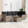 vidaXL Garden Sofa Set 7 pcs Grey Poly rattan