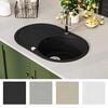 vidaXL Granite Kitchen Sink Single Basin Oval Black