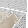 vidaXL Laundry Basket with Wheels White 66x35x60 cm Rattan