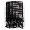 vidaXL Throw Cotton Squares 220x250 cm Black