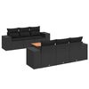 vidaXL 7 Piece Garden Sofa Set with Cushions Black Poly Rattan