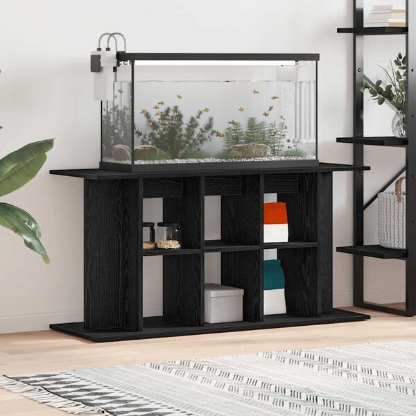vidaXL Aquarium Stand Black Oak 120x40x60 cm Engineered Wood