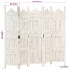 vidaXL Hand carved 5-Panel Room Divider White 200x165 cm Solid Mango Wood