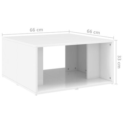 vidaXL Coffee Tables 4 pcs High Gloss White 33x33x33 cm Engineered Wood