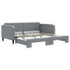 vidaXL Daybed with Trundle without Mattress Light Grey 90x190 cm