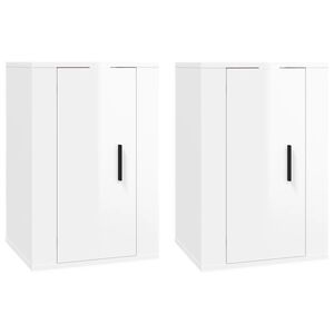 vidaXL Wall Mounted TV Cabinets 2 pcs High Gloss White 40x34.5x60 cm