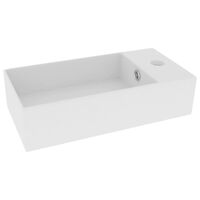 vidaXL Bathroom Sink with Overflow Ceramic Matt White