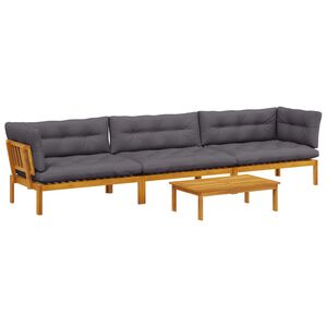 vidaXL 4 Piece Garden Pallet Sofa Units Solid Acacia Wood Natural