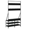 vidaXL Clothes Rack with Shoe Storage Black 100x40x184 cm