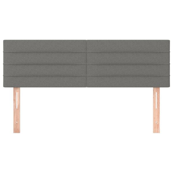 vidaXL Headboards Dark Grey 144x5x78/88 cm Fabric