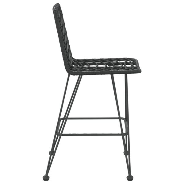 vidaXL Bar Stools 2 pcs Black 45x56x103.5 cm PE Rattan and Steel