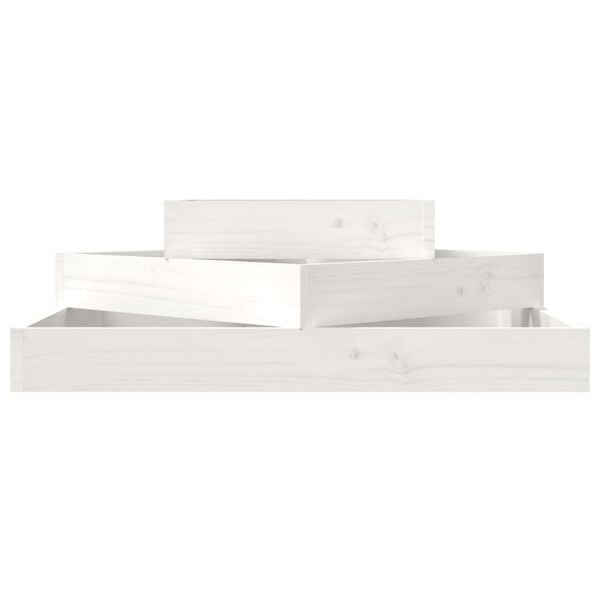 vidaXL Planter White 83x83x27 cm Solid Wood Pine