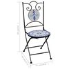vidaXL 3 Piece Mosaic Bistro Set Ceramic Tile Blue and White