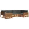 vidaXL Outdoor Sofa Set 6 pcs Natural and Anthracite Solid Acacia Wood