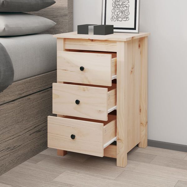 vidaXL Bedside Cabinet 40x35x61.5 cm Solid Wood Pine